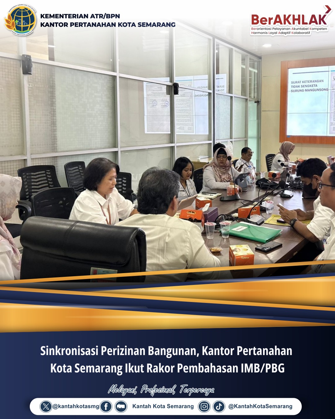 Sinkronisasi Perizinan Bangunan, Kantor Pertanahan Kota Semarang Ikut Rakor Pembahasan IMB/PBG
